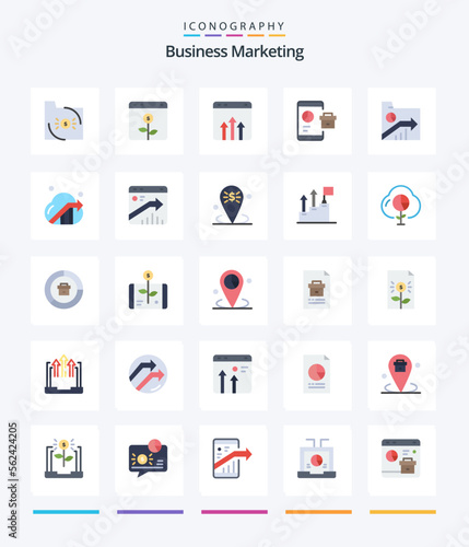 Creative Business Marketing 25 Flat icon pack  Such As report. business. financial. report. graph © Muhammad