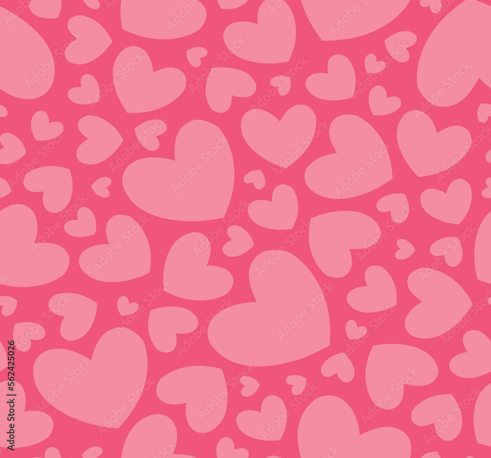 Hand drawn hearts seamless pattern great for Valentine's Day, Weddings, Mother's Day background