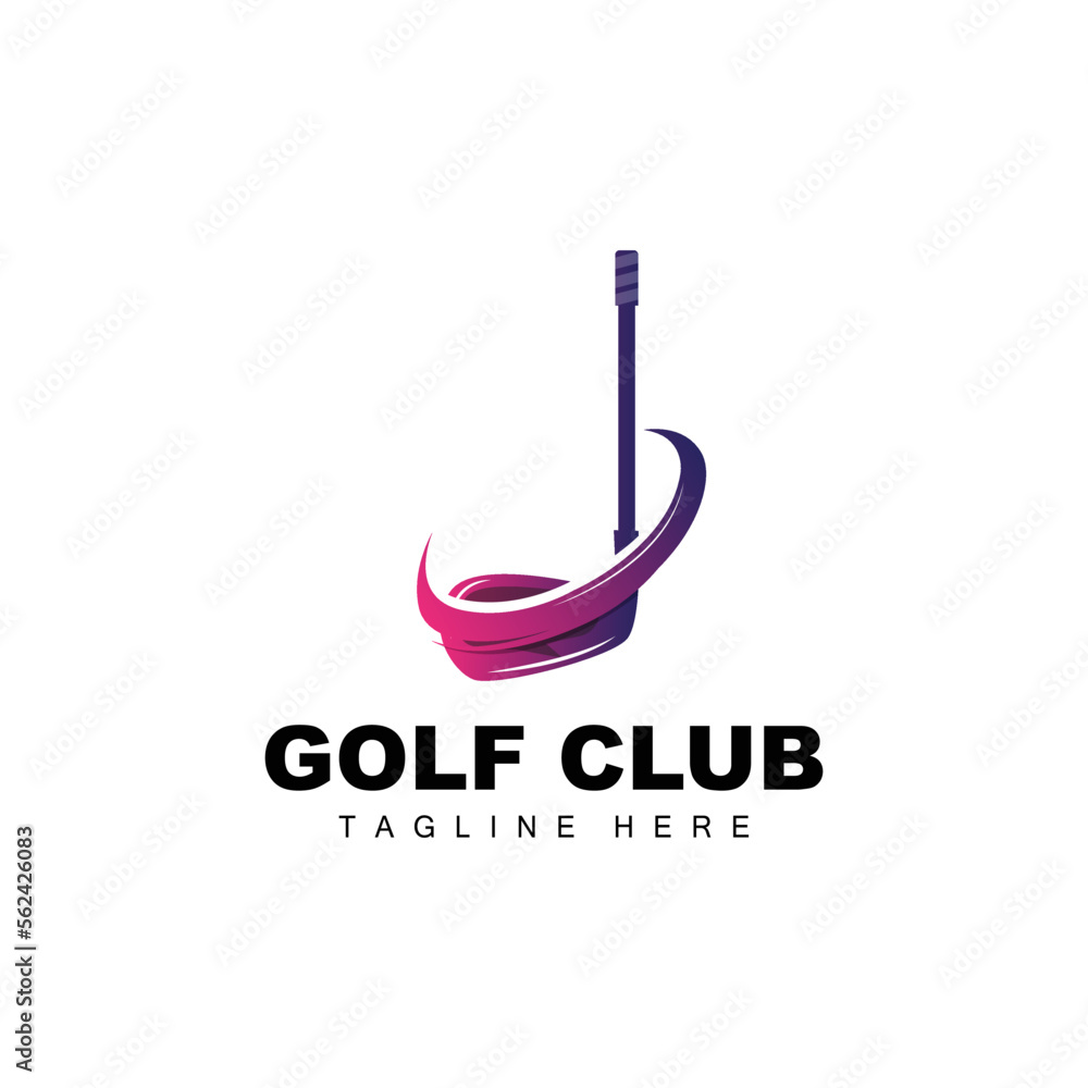 Obraz premium Golf Ball Logo, Vector Stick Golf. Outdoor Sports Game, Discipline Design, Icon Template