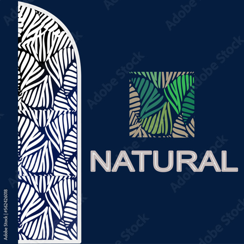 Palm leaf logo design template