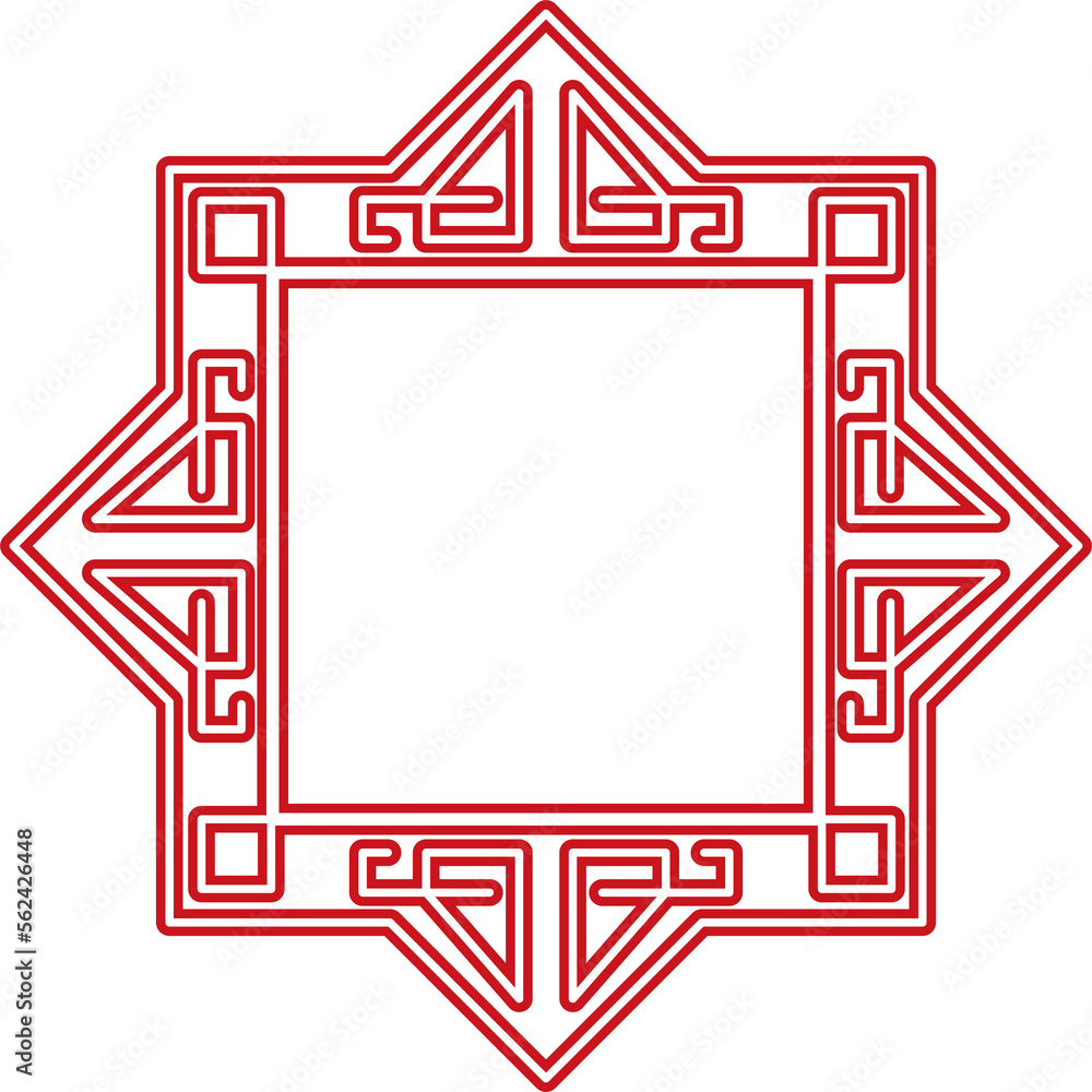 Obraz premium Ancient Chinese Retro Pattern geometry star cross tracery line