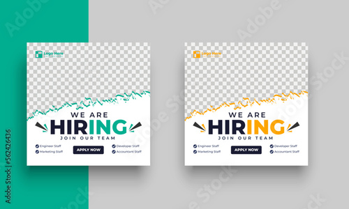 We are hiring job vacancy social media post or square web banner template design