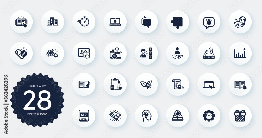 Set of Business icons, such as Surprise, Payment and Feedback flat icons. Timer, Ssd, Read instruction web elements. Accounting, Like photo, Puzzle signs. Idea head, Buildings, Time management. Vector Set of Business icons, such as Surprise, Payment and Feedback flat icons. Timer, Ssd, Read instruction web elements. Accounting, Like photo, Puzzle signs. Idea head, Buildings, Time management. Vector