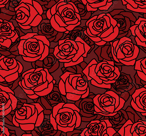 Hand drawn flower seamless pattern background