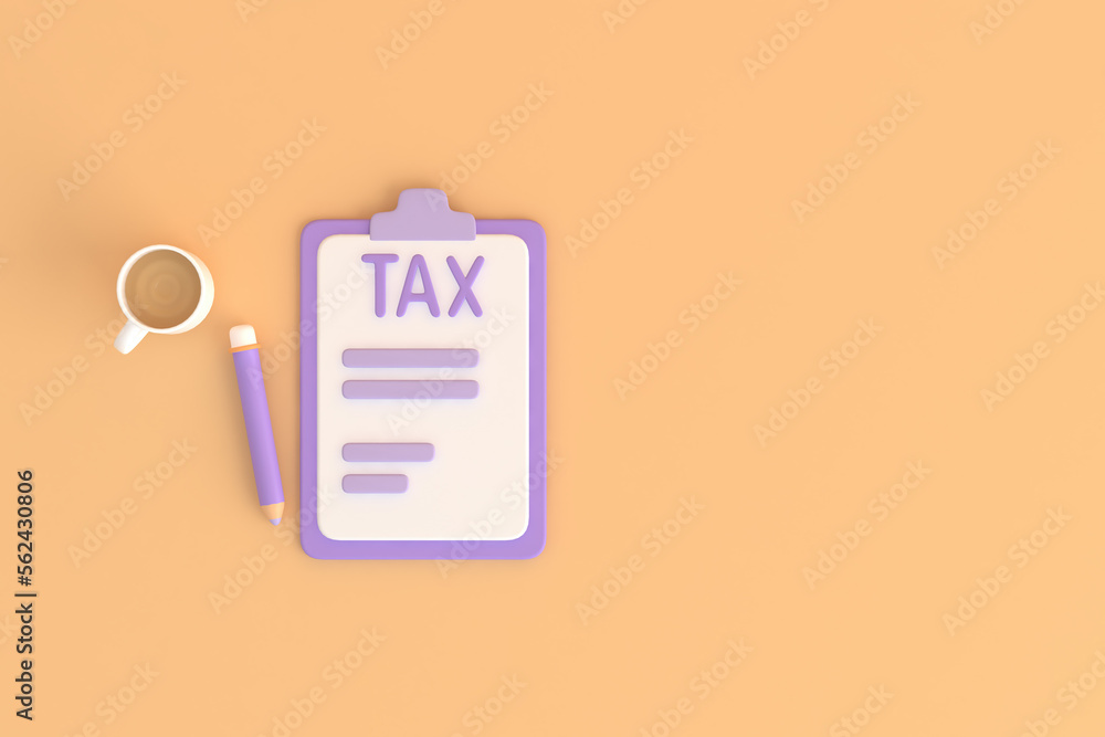 Tax Day Reminder Concept. 3d illustration submit tax by online concept, online tax payment and report. Business income. Tax Day Reminder Concept. 3d illustration submit tax by online concept, online tax payment and report. Business income.