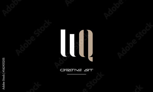Schilderij op canvas WQ, QW, W, Q abstract letters logo monogram