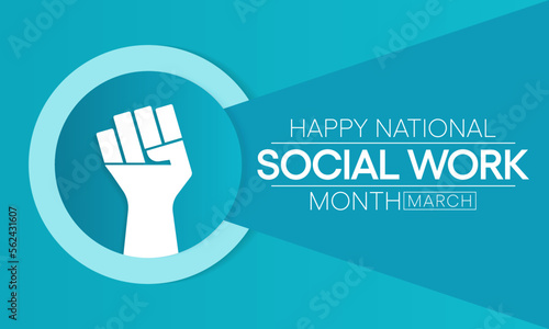 Social Work month is observed every year in March, in recognition of the contributions of social workers to society. Vector illustration