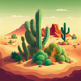 cactus in desert Generative AI 