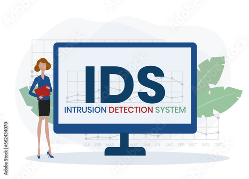 IDS - Intrusion Detection System acronym. business concept background. vector illustration concept with keywords and icons. lettering illustration with icons for web banner, flyer, landing page