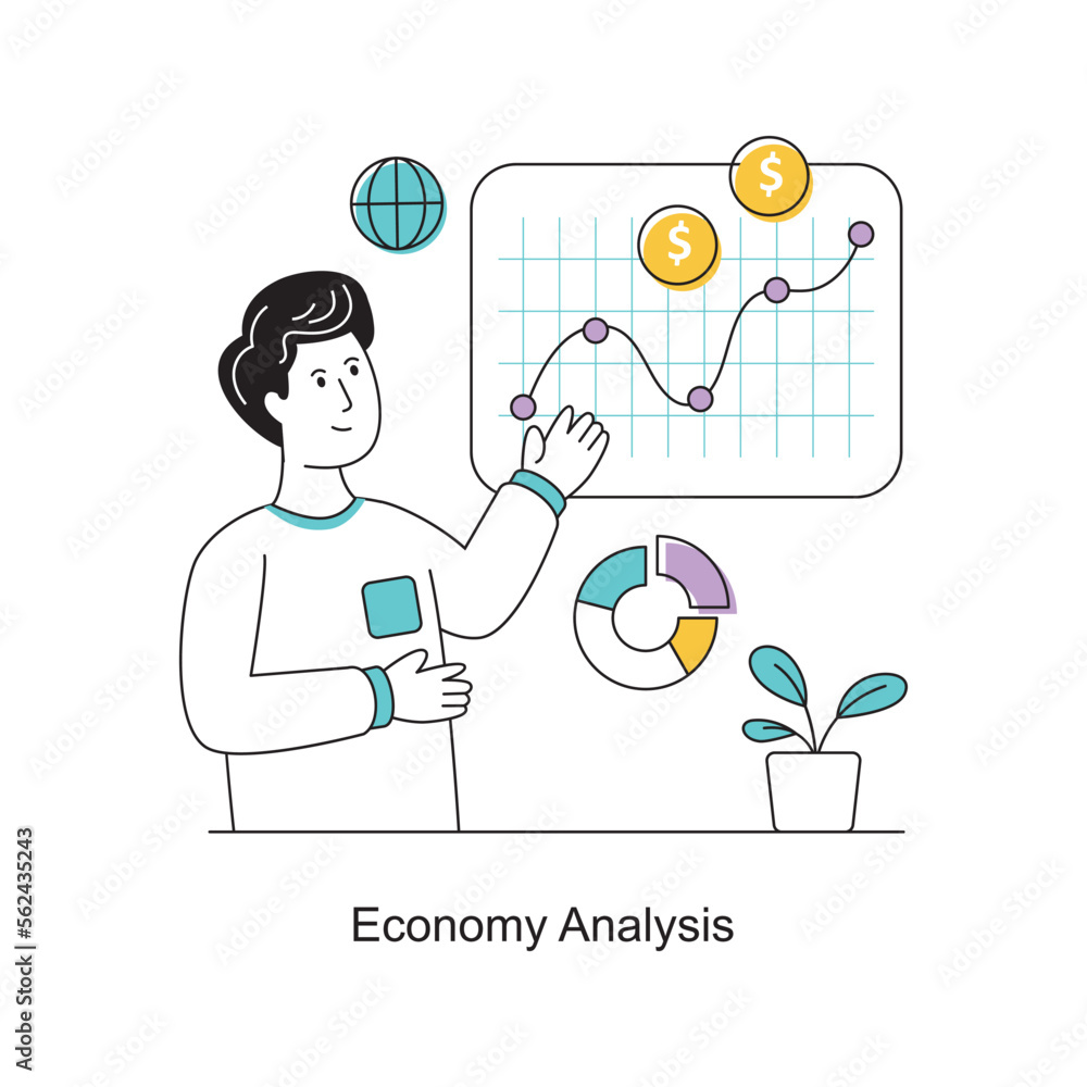 Economy Analysis Flat Style Design Vector illustration. Stock illustration Economy Analysis Flat Style Design Vector illustration. Stock illustration
