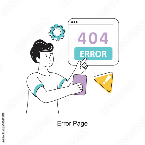 Error Page Flat Style Design Vector illustration. Stock illustration