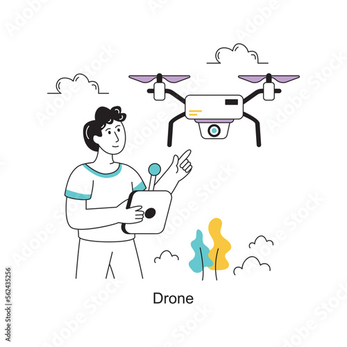 Drone Flat Style Design Vector illustration. Stock illustration