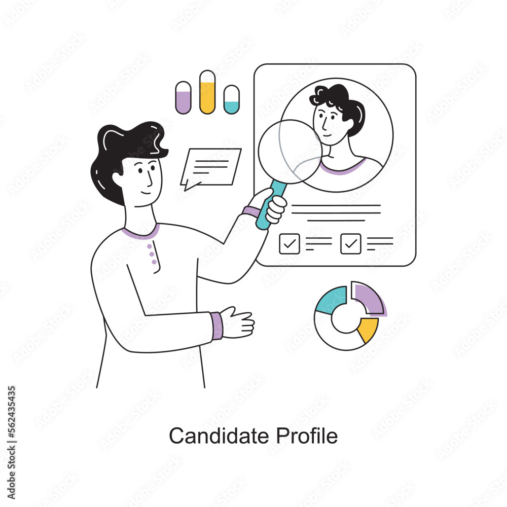Candidate Profile  Flat Style Design Vector illustration. Stock illustration