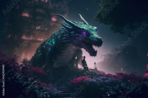 dragon in the night Generative AI 