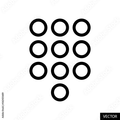 Dialpad, Phone number key pad vector icon in line style design for website, app, UI, isolated on white background. Editable stroke. Vector illustration. photo