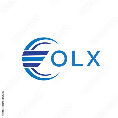 OLX letter logo. OLX blue image on white background. OLX vector logo design for entrepreneur and business. OLX best icon.
 photo