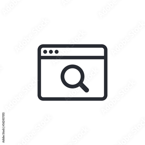 Web page. Online icon. Internet icon. Web sign. Browser icon. Vector Internet symbol. View icon. Web site. Search page. Homepage. Start page. Software programming. Global network. Internet search.