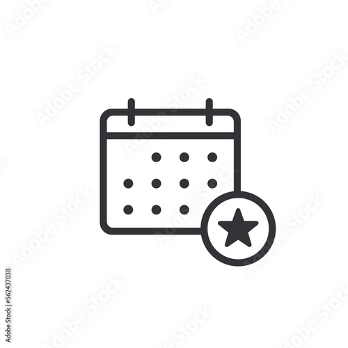Calendar symbol. Calendar vector icon. Tear-off calendar. Time management. Holidays icon. Deadline icon. Tear-off calendar. Schedule. Vacation sign. Solemn date. Ui elements. Planning. Main event.
