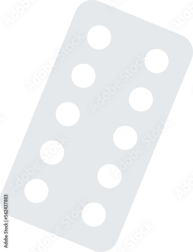 Medication pills in blister packaging flat icon