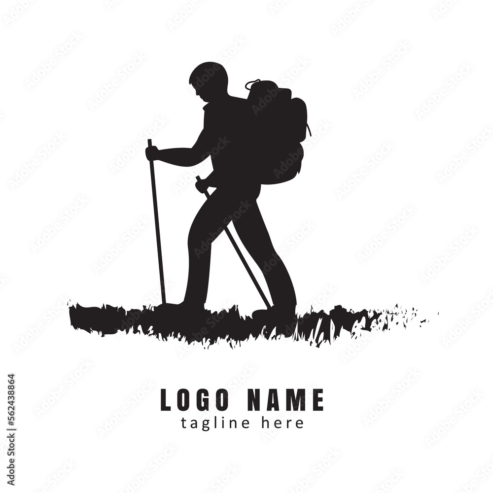 Fototapeta premium vector design of a person who has a hobby of mountain climbing or hiking