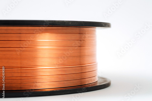 Welding wire spool on a white background