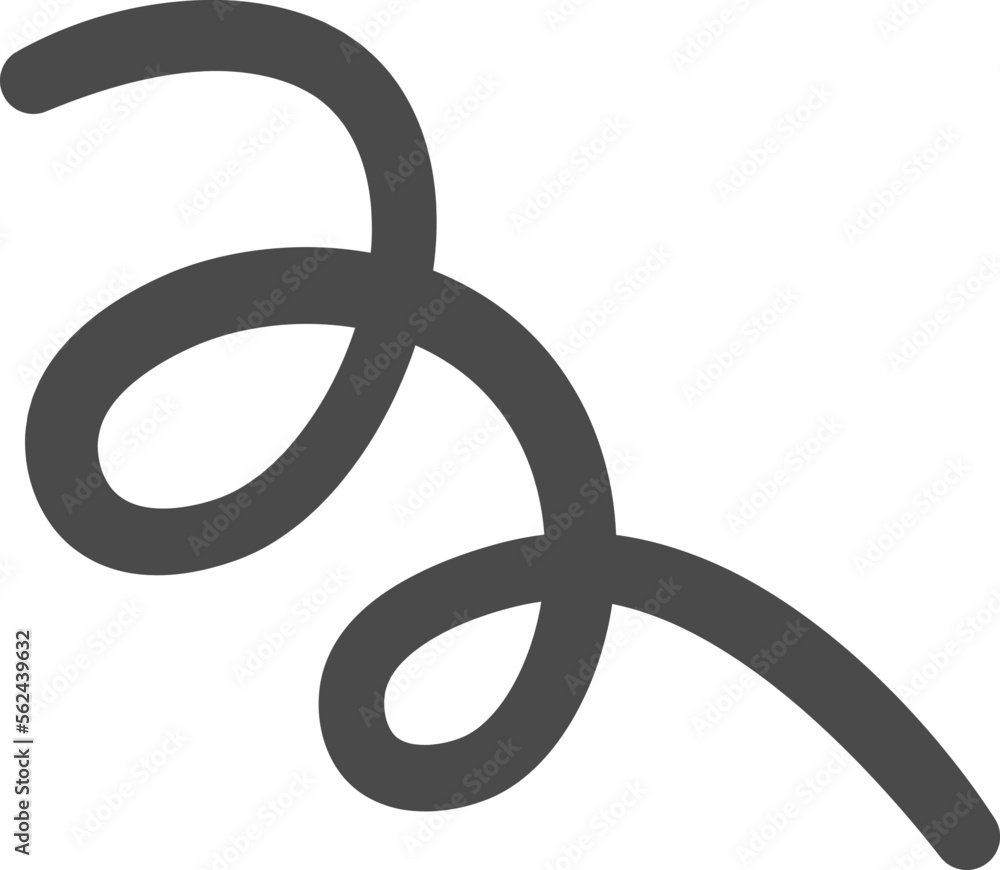 Hand drawn simple curly line flat icon Hand drawn simple curly line flat icon