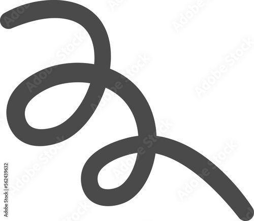 Hand drawn simple curly line flat icon