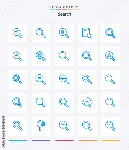 Creative Search 25 Blue icon pack Such As people. find. file. browse. view