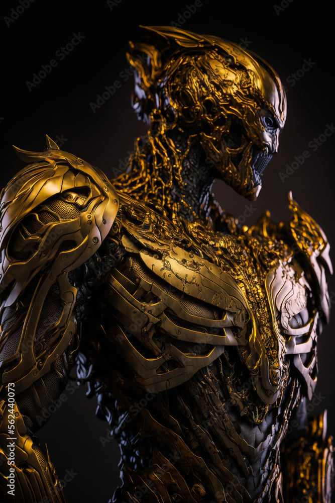 golden dragon statue Generative AI 