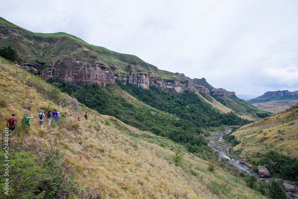 The Drakensberg mountains in South Africa have some of the world's most beautiful trails. People from many countries come here to trek.. Drakensberg mountains in South Africa offer a perfect view. 