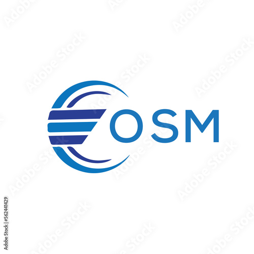 OSM letter logo. OSM blue image on white background. OSM vector logo design for entrepreneur and business. OSM best icon.

