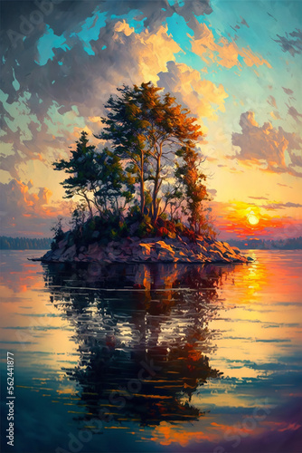 painted island sunset © Ralf