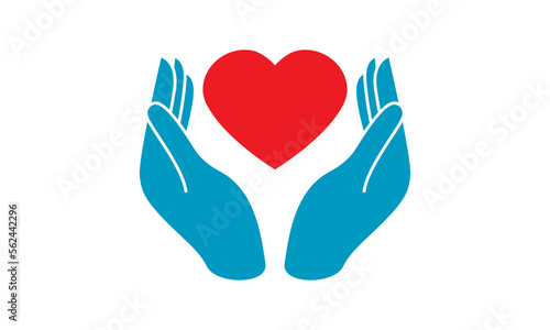 Heart Hand Logo Illustrations & Vectors
