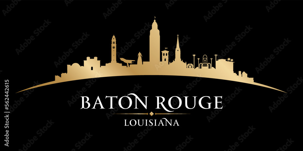 Fototapeta premium Baton Rouge Louisiana city silhouette black background