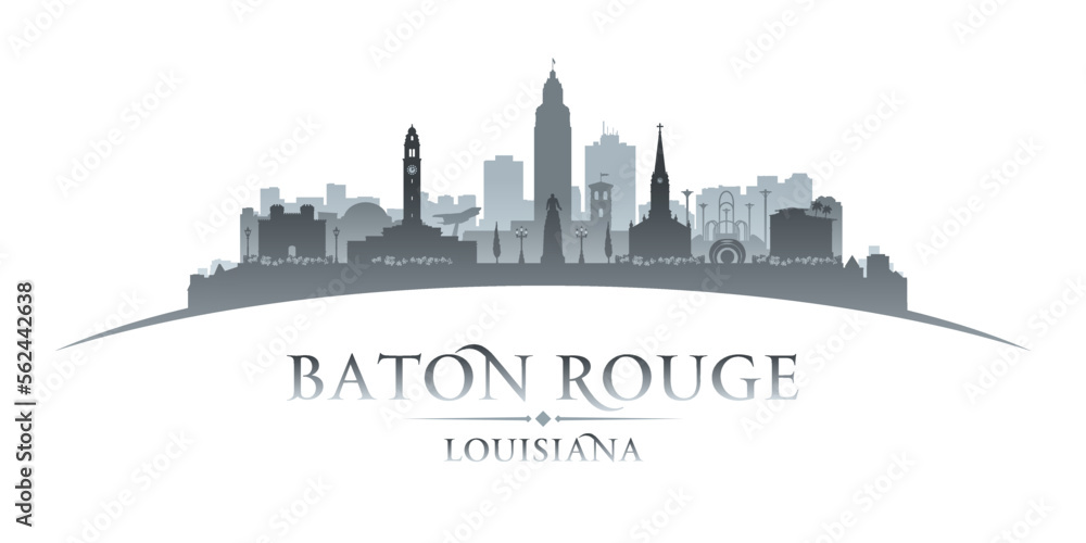 Baton Rouge Louisiana city silhouette white background