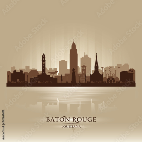 Baton Rouge Louisiana city skyline vector silhouette