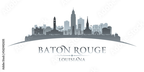 Baton Rouge Louisiana city silhouette white background