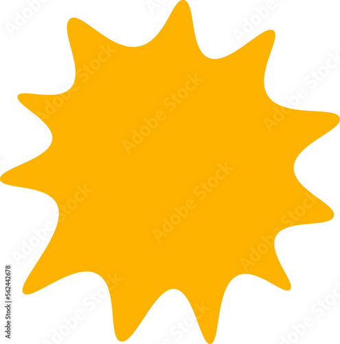 Hand drawn sun flat icon