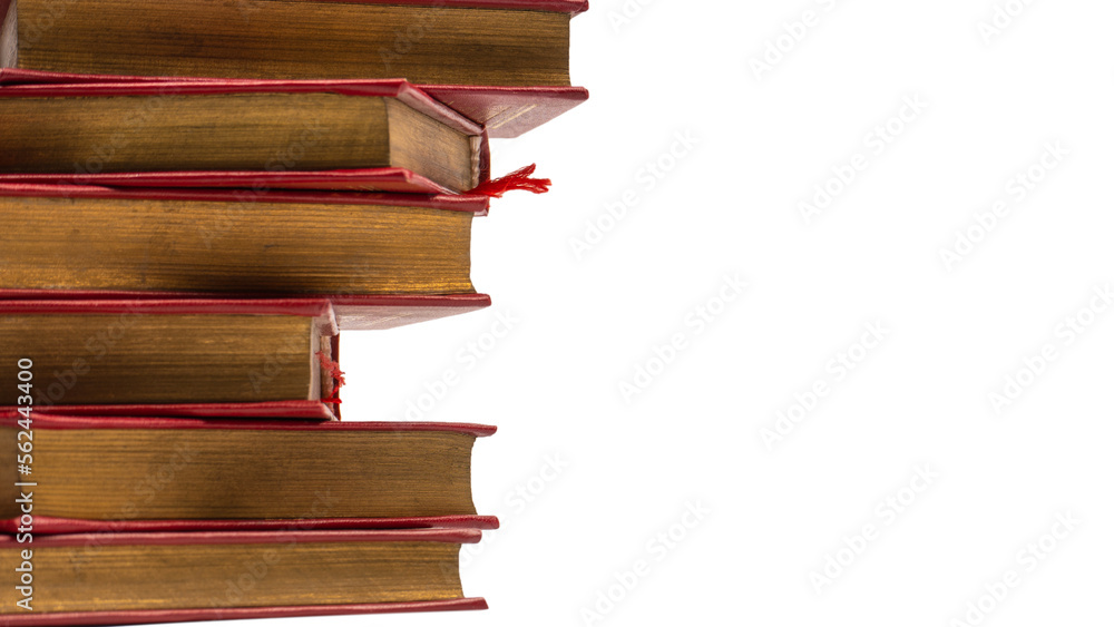 Old books isolated on white background.