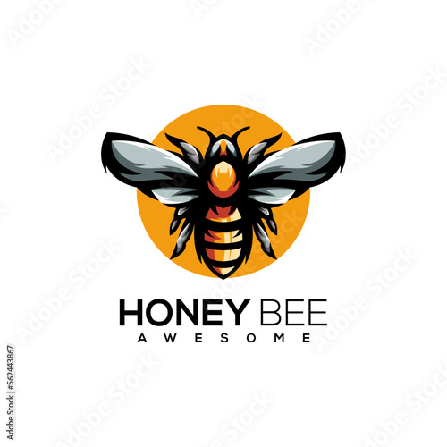 Bee illustration mascot logo template