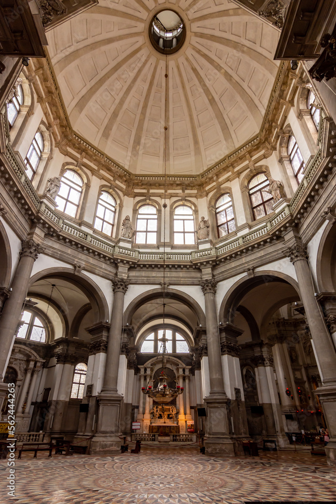 Venice, Italy - October 2022: Interior of Santa Maria della Salute church