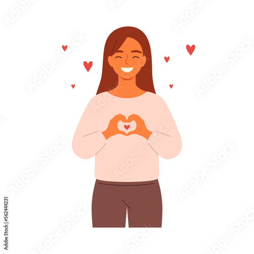 Illustration of a girl in love