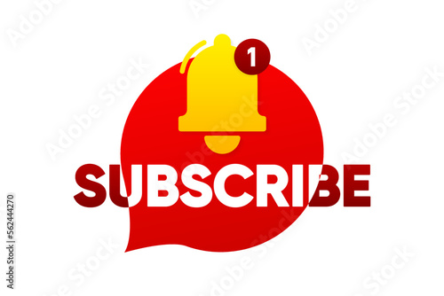 Subscribe to newsletter, news, offers, promotions. Vector email marketing banner. Subscribe, send. Follow me. Vector illustration.