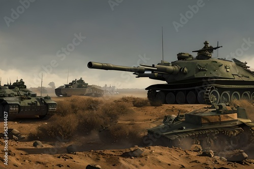 Tank in the battlefield, generative ai