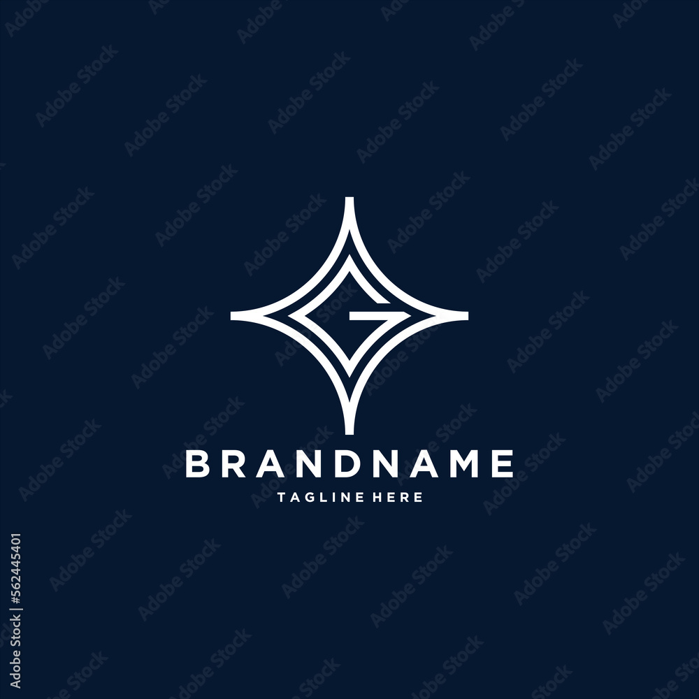 Abstract initial letter G star shape logo design template Abstract initial letter G star shape logo design template