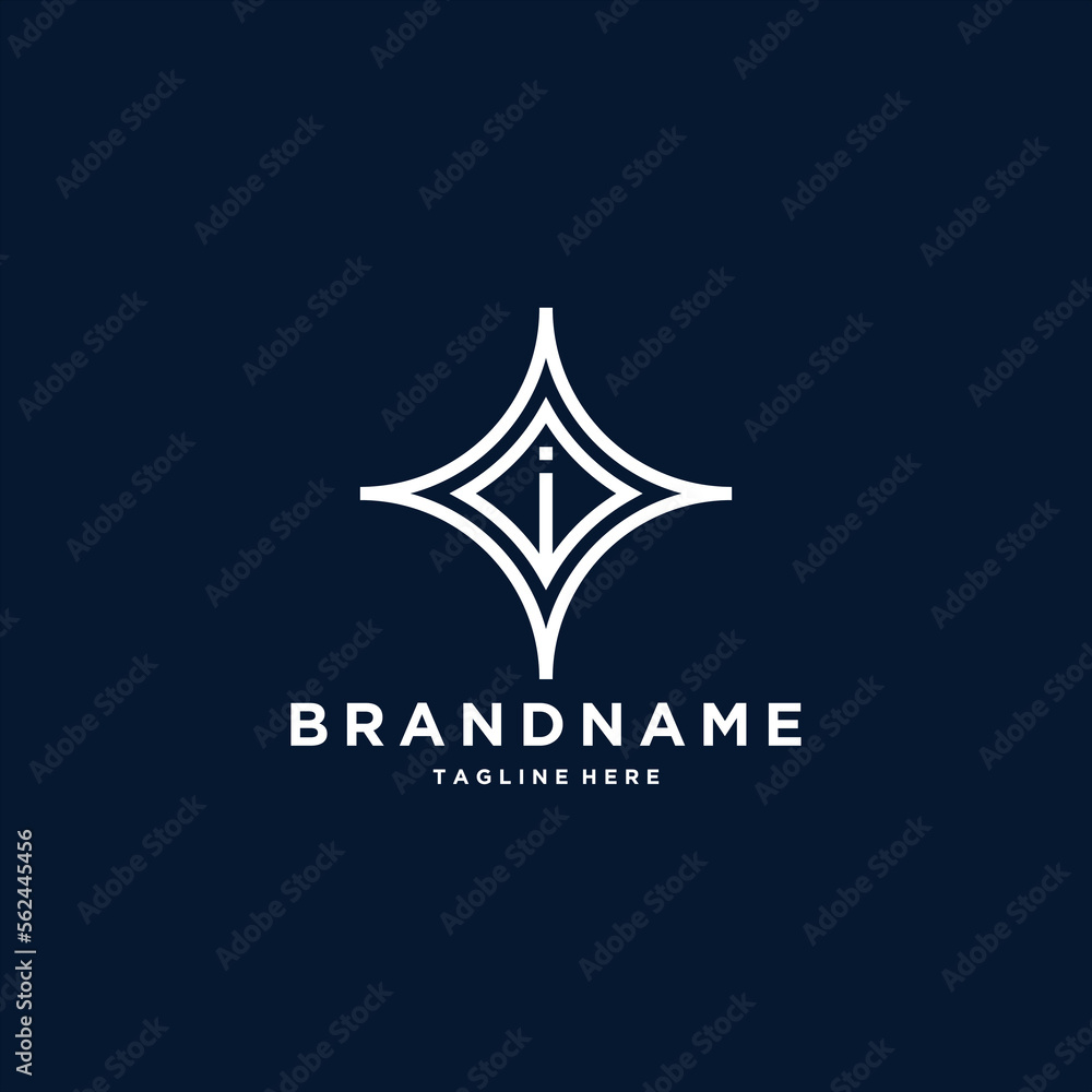 Abstract initial letter I star shape logo design template Abstract initial letter I star shape logo design template