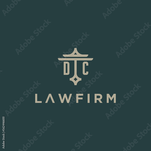 DC initials monogram logo pillar style design