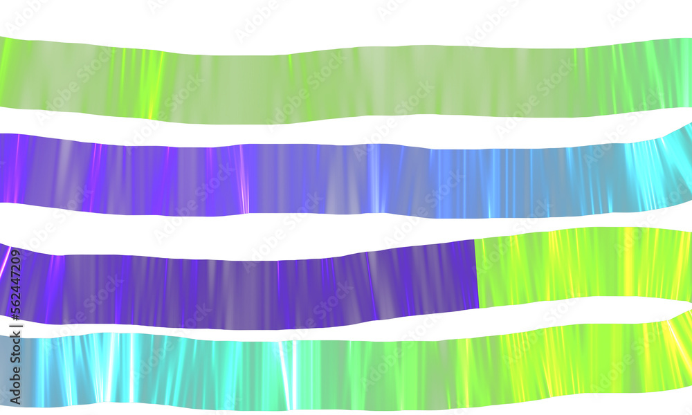 Isolated shiny green blue and purple metallic ribbon graphic design elements Isolated shiny green blue and purple metallic ribbon graphic design elements