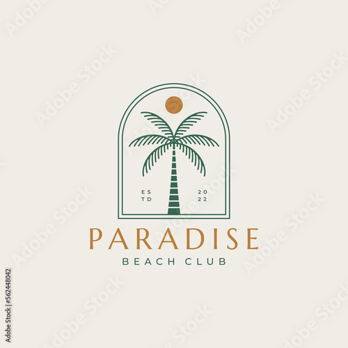 Palm tree vintage logo design 