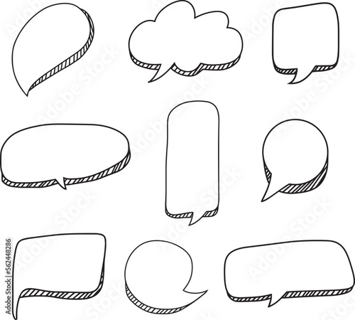 Black and white speech bubbles Bubble, comic speech set, great design for any purposes. Sticker design. vector illustration.